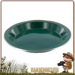 Assiette plate de camping tôle acier émaillée VERTE highlander Vaisselle tôle émaillée campement bivouac bushcraft